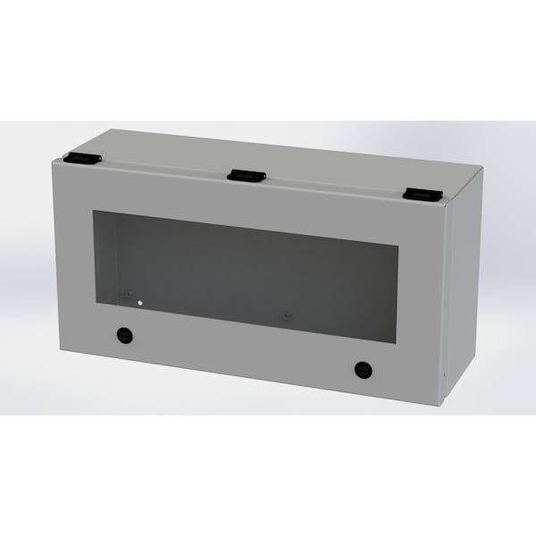 1/4 Turn Latch Electrical Enclosures, 9 in H, 6 in D, 18 in W, NEMA 3R, 4, 12, 13, Carbon Steel
